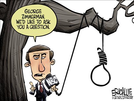 NBC and George Zimmerman, obama cartoons