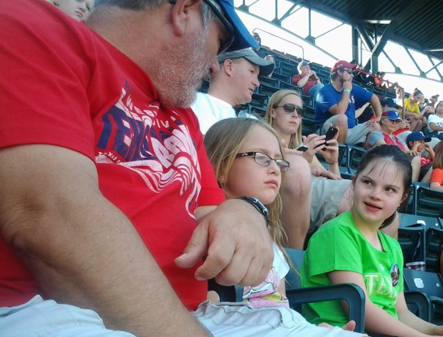 Tony, Shalee, and Rebecca at Rangers Game 07-06-2013