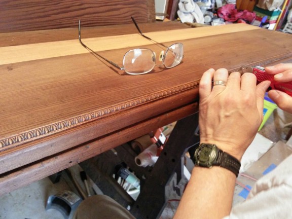 Scraping out old varnish